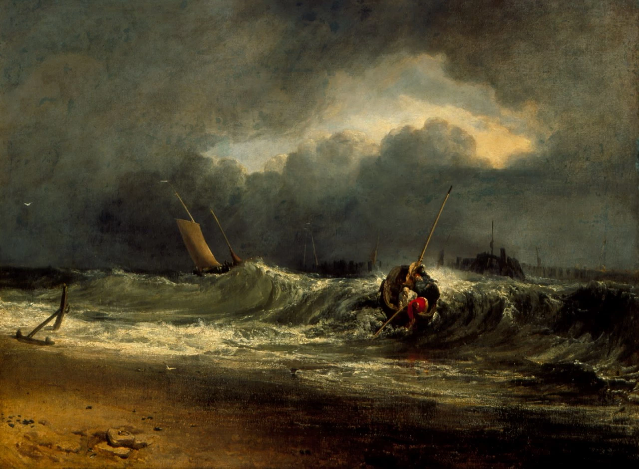 Pescatori su una Lee - Shore in Squally Weather, 1802, Southampton City Art Gallery